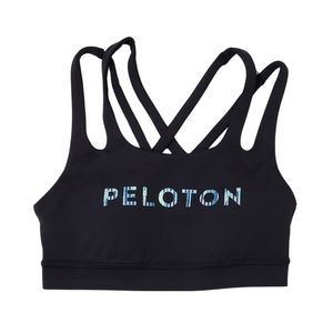 PELOTON Move Mission Spliced Shoulder 2.0 Sports Bra Women Small Black NWT